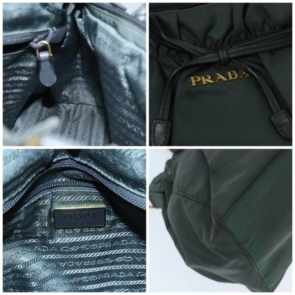 PRADA Hand Bag Nylon 2way Khaki Gold - Picture 12 of 14